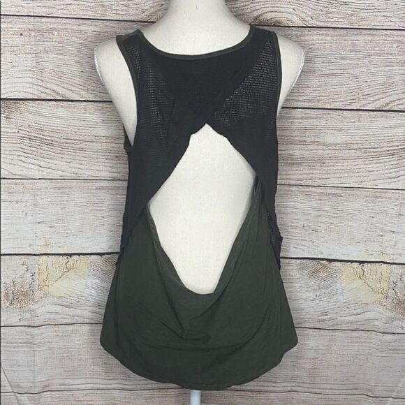 Champion Olive Green Black Workout Tank Top - Picture 4 of 5